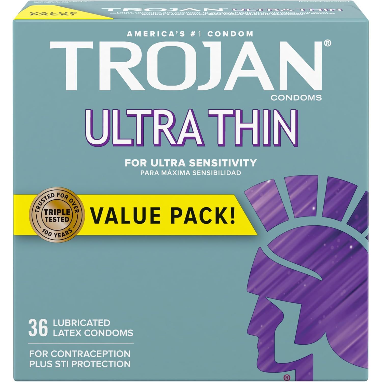 Buy now TROJAN Ultra Thin Condoms Spermicidal, 12 Count 36 Count (Pack of 1) at indiglob india