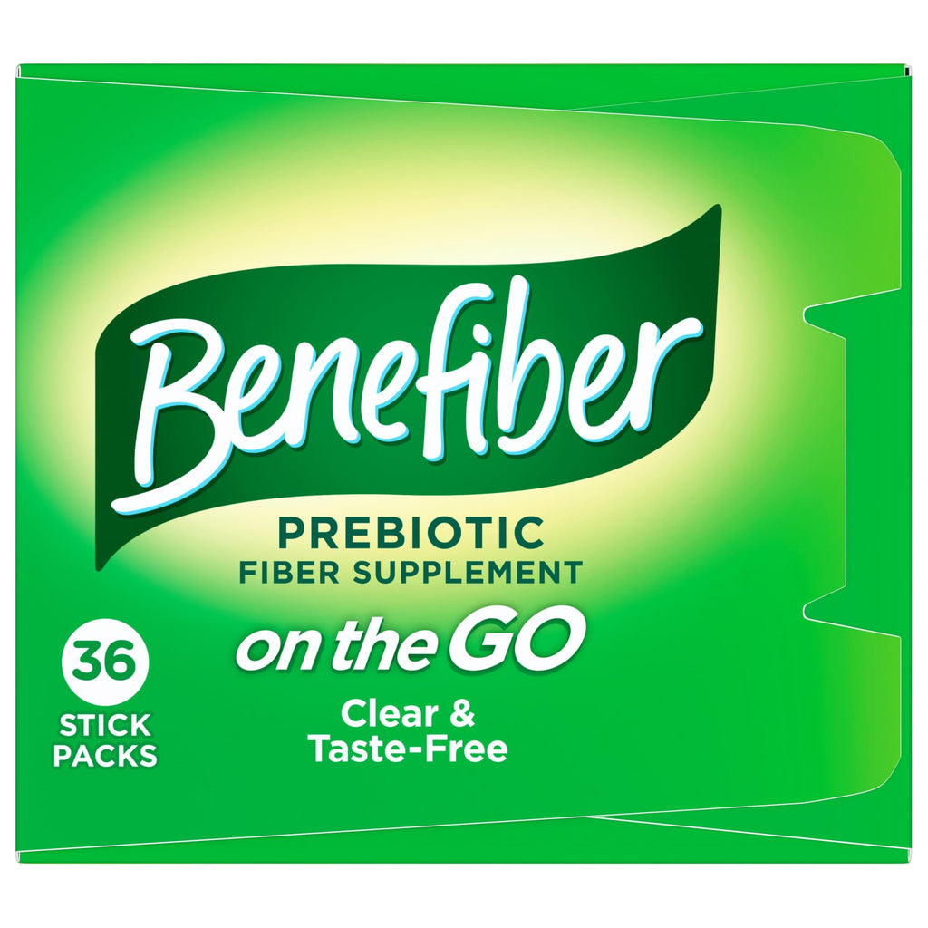 Benefiber On The Go Prebiotic Fiber Supplement Powder for Digestive Health, Daily Fiber Powder, Unflavored Powder Stick Packs - 36 Sticks (Pack of 2)
