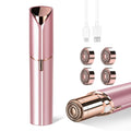 Flawless Facial Hair Removal for Women, Portable Painless Hair Remover Device, Rechargeable, with 4 Replacement Heads, for Face, Upper Lip and Chin