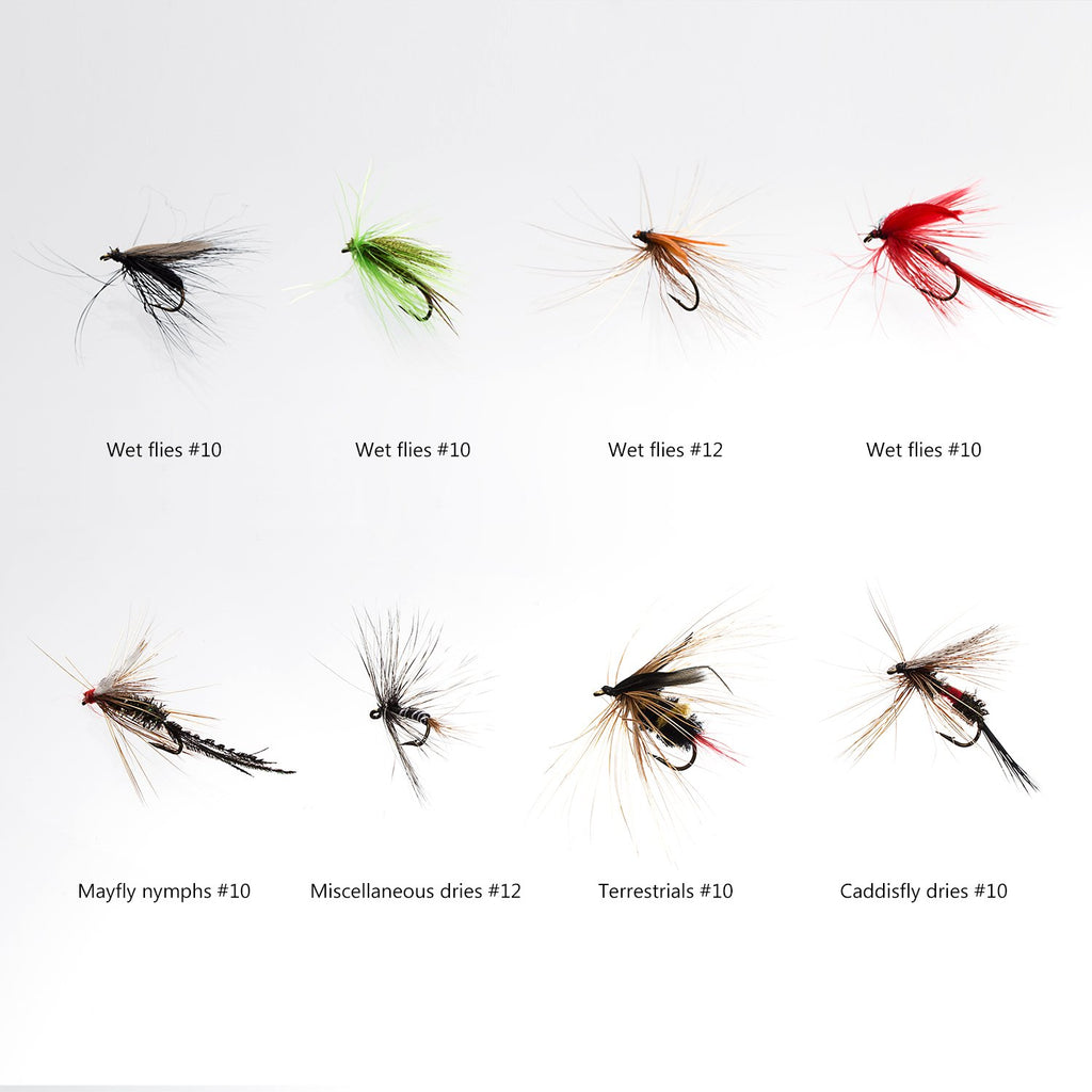 Bassdash Fly Fishing Assorted Flies Kit, Pack of 64 pcs Fly Lure Including Dry Flies, Wet Flies, Nymphs, Streamers, Terrestrials, Leeches and More, with Magnetic Fly Box