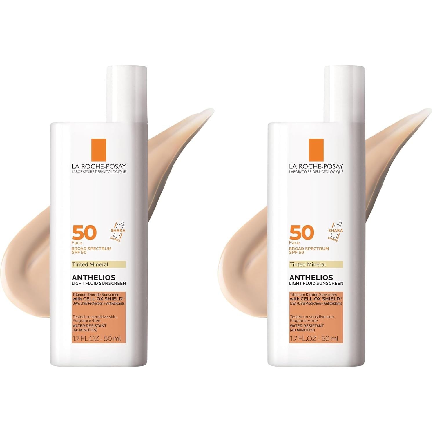 Buy now La Roche-Posay Anthelios Sunscreen SPF 50, Ultra-Light Fluid Broad Spectrum SPF 50, Face Sunscreen with Titanium Dioxide Mineral, Lightweight & Fast-Absorbing, Oil-Free, Matte Finish Tinted Duo Pack at indiglob india