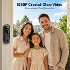 Video Doorbell Camera, Wireless Security Camera, 1080p, Battery Powered, AI Motion Detection, Night Vision, Two-Way Audio, Cloud Storage, 2.4 GWi-Fi, for Visitor, Baby Monitor