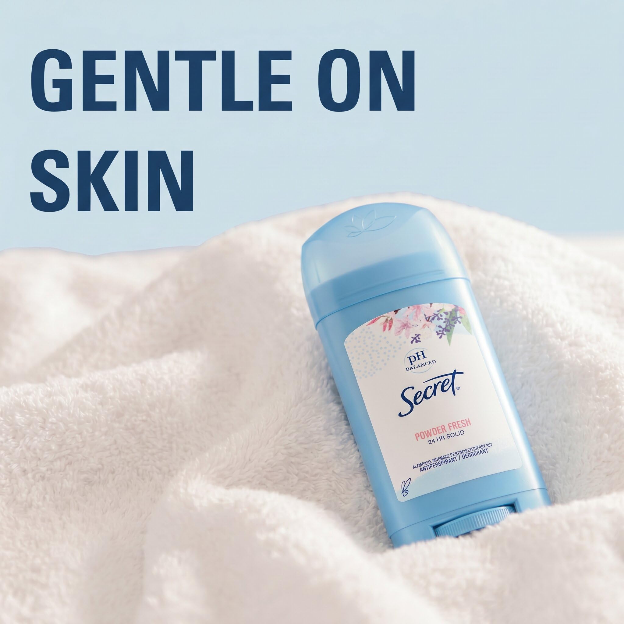 Secret Antiperspirant and Deodorant for Women, 24hr Sweat & Odor Protection, PH Balanced Protection, Gentle on Skin, Wide Solid, Powder Fresh Scent, 2.7 oz (Pack of 2)