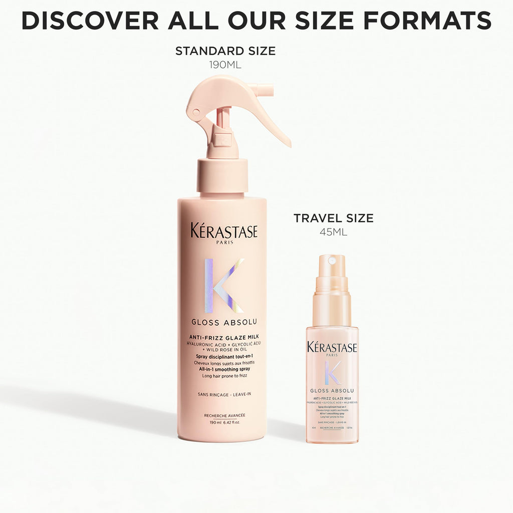 Kerastase Gloss Absolu Anti-Frizz Glaze Milk - Instantly Detangles, Hydrates & Smooths, Eases Blow-Dry, Absorbs Frizz & Fly-Aways, Protects from Heat & Humidity, For Long Hair