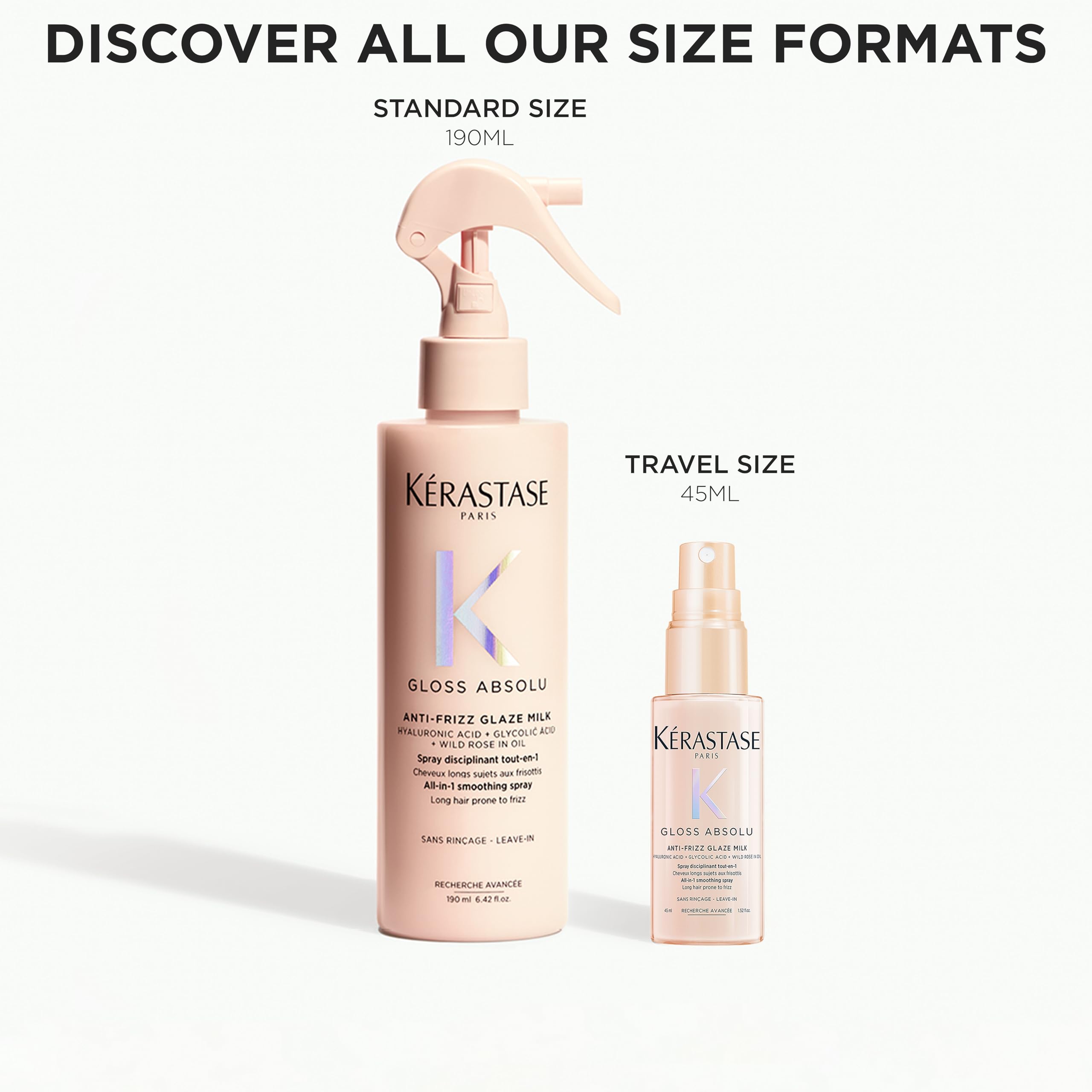 Kerastase Gloss Absolu Anti-Frizz Glaze Milk - Instantly Detangles, Hydrates & Smooths, Eases Blow-Dry, Absorbs Frizz & Fly-Aways, Protects from Heat & Humidity, For Long Hair