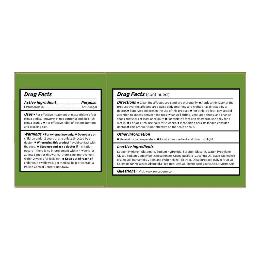 Roycederm Antifungal Bar Soap - Tea tree Oil Soap - Athlete’s Foot Treatment for Jock Itch & Ringworm - Medicated Antifungal Soap with Clotrimazole 1% - Tea Tree Oil Scent, 1 Pack