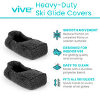 Vive Walker Ski Glide Covers (4 Pack)- Folding Walker Accessories, Upgraded