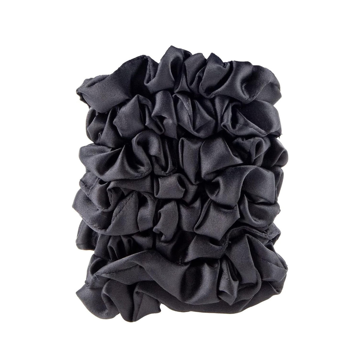 Amazon Basics Satin Scrunchies – No Crease, No Damage Hair Ties – Frizz Free, Gentle, Stylish Scrunchies. Black, 8 Count, For Thin and Normal Hair