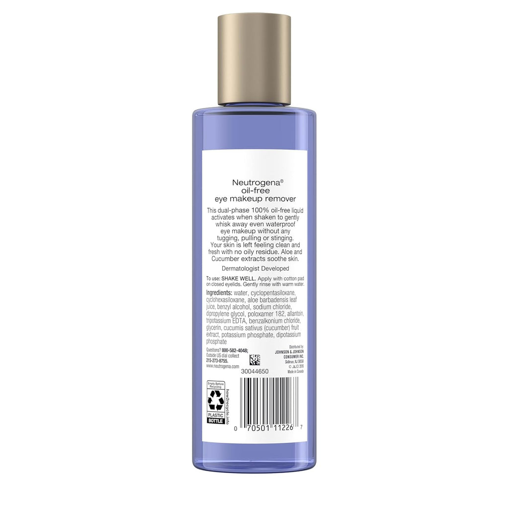 Buy now Neutrogena Gentle Oil-Free Eye Makeup Remover & Cleanser for Sensitive Eyes, Dissolves Waterproof Mascara, Non-Greasy Liquid Makeup Remover, Dermatologist & Ophthalmologist Tested, 8 fl. oz at indiglob india