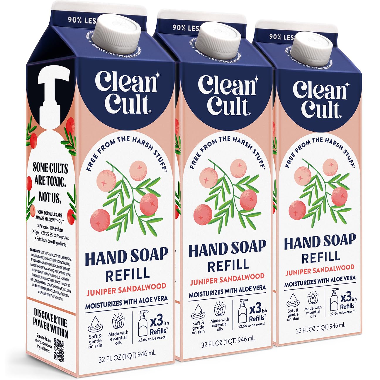 Buy now Cleancult Liquid Hand Soap Refills - Moisturizes Dry & Sensitive Skin - Made with Aloe Vera & Lavender Essential Oils - Wild Lavender - Eco Friendly - Paper-Based Packaging - 32 oz/2 Pack at indiglob india