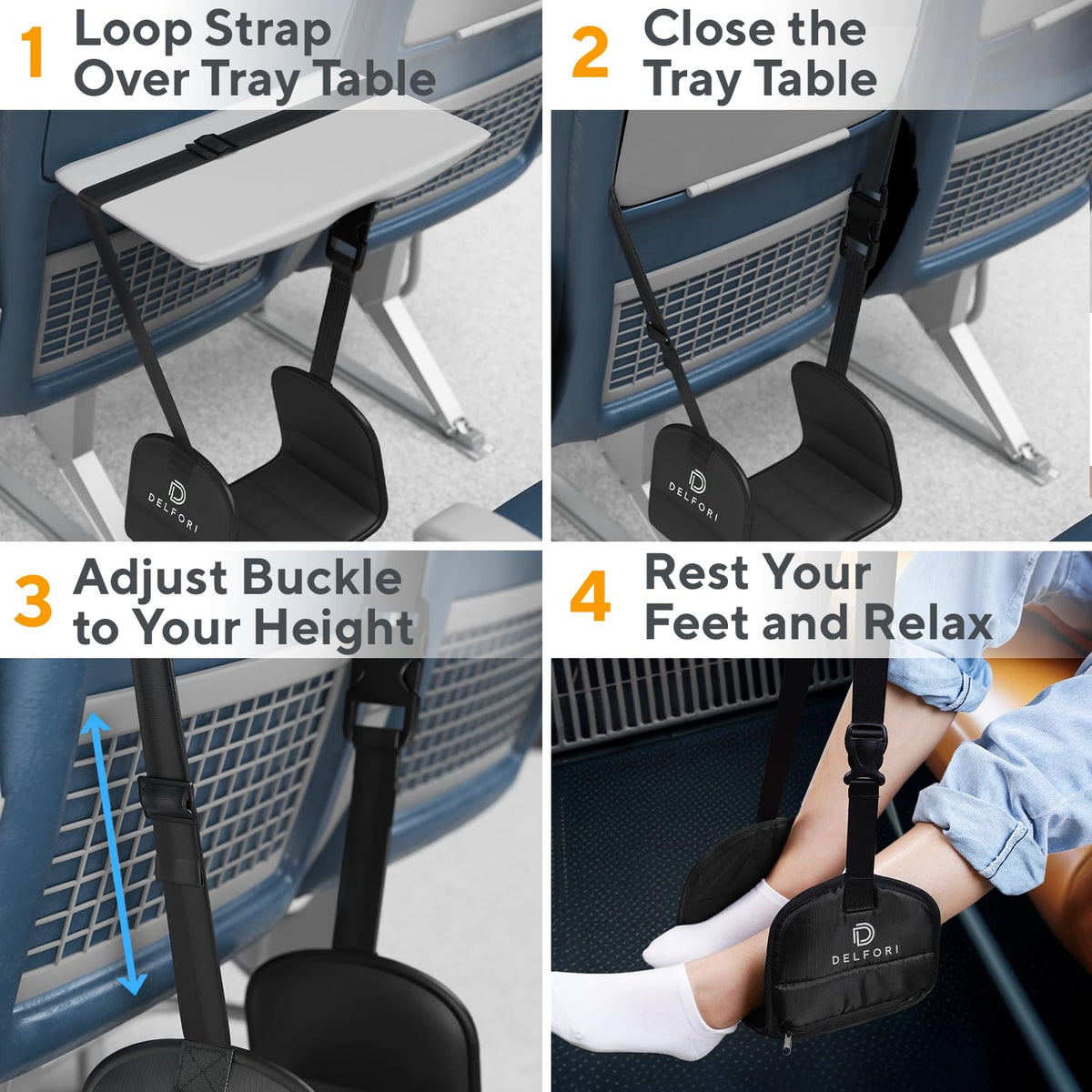Foot Hammock for Plane Travel, Foot Sling Eases Swelling on Long Flights