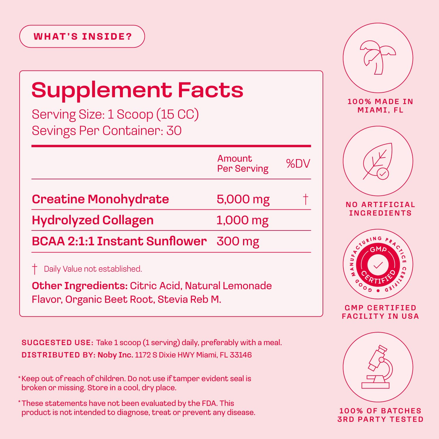 Peach Perfect Creatine for Women – Micronized Creatine Monohydrate Powder with BCAA & Collagen for Glute Strength Support, Boosts Energy, Focus, Strength, and Endurance – Pink Lemonade, 30 Servings
