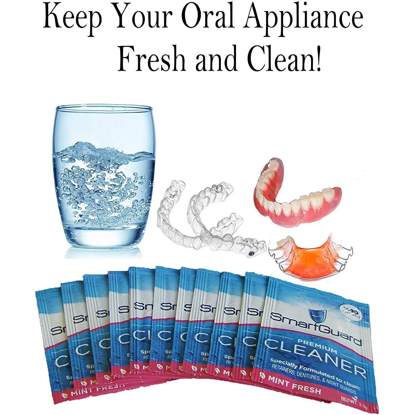 Buy now SmartGuard Premium Cleaner Crystals â€“(110 Cleanings)- Removes Stain, Plaque & Bad Odor from Dentures, Clear Braces, Mouth Guard, Night Guard & Retainers. at indiglob india