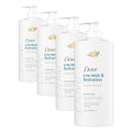 Dove Shampoo Coconut & Hydration for Dry Hair with Bio-Protein Care Technology and Coconut Oil 28 Fl Oz (Pack of 4)