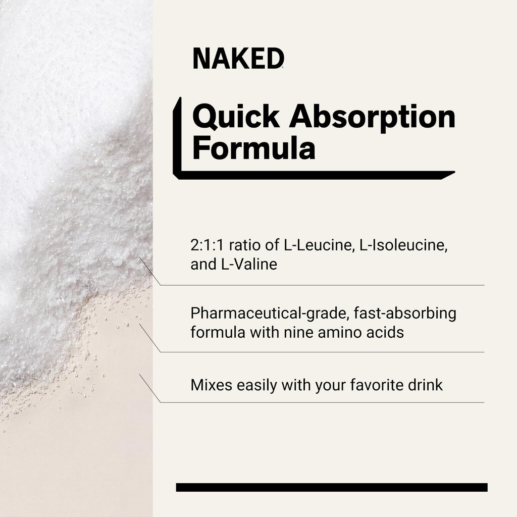 NAKED EAAs Amino Acids Powder - 50 Servings - Vegan Unflavored Essential Amino Acids 500 Grams - Instantized All Natural EAAs Powder Supplement