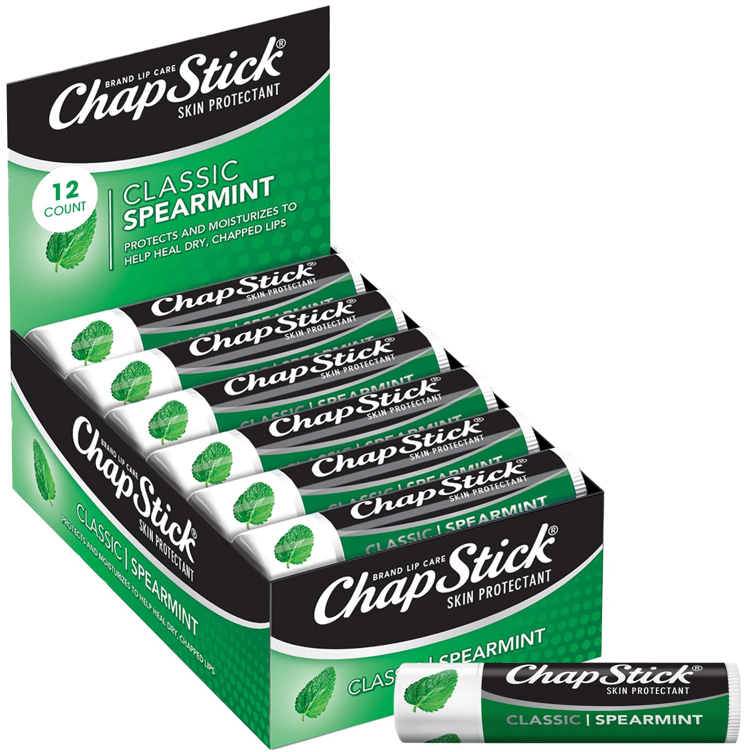Buy now ChapStick Classic Original Lip Balm Tubes, Lip Care - 0.15 Oz (Pack of 3) Spearmint 12 Count (Pack of 1) at indiglob india