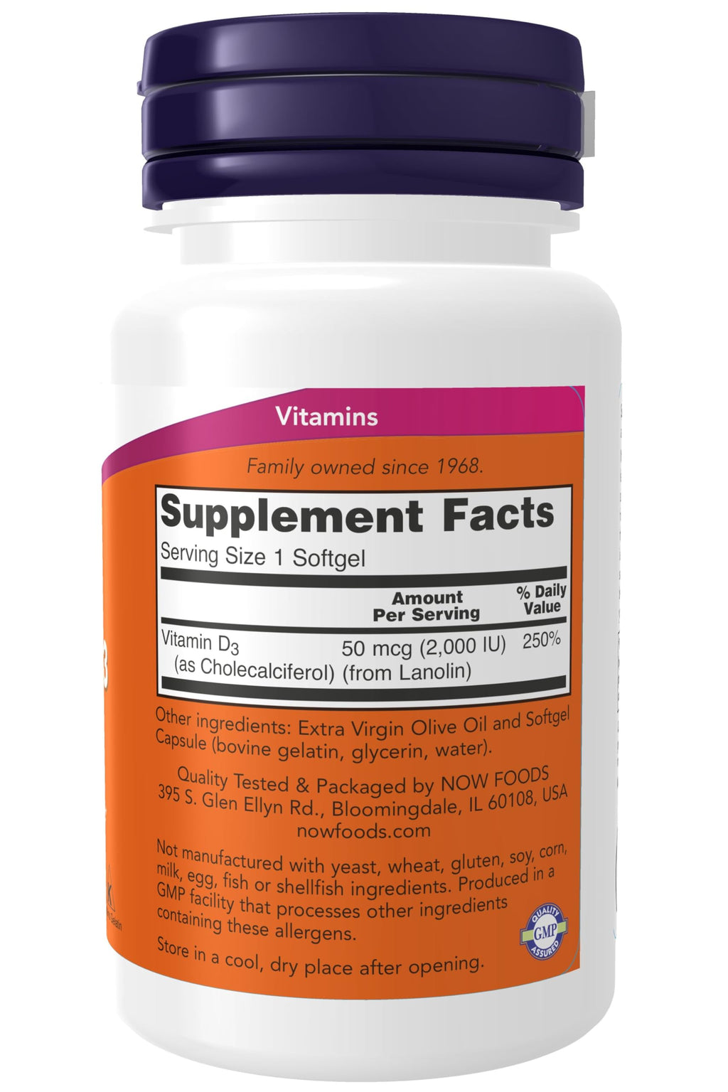 Buy now NOW Foods, Vitamin D3 2000Iu (Softgels) at indiglob india