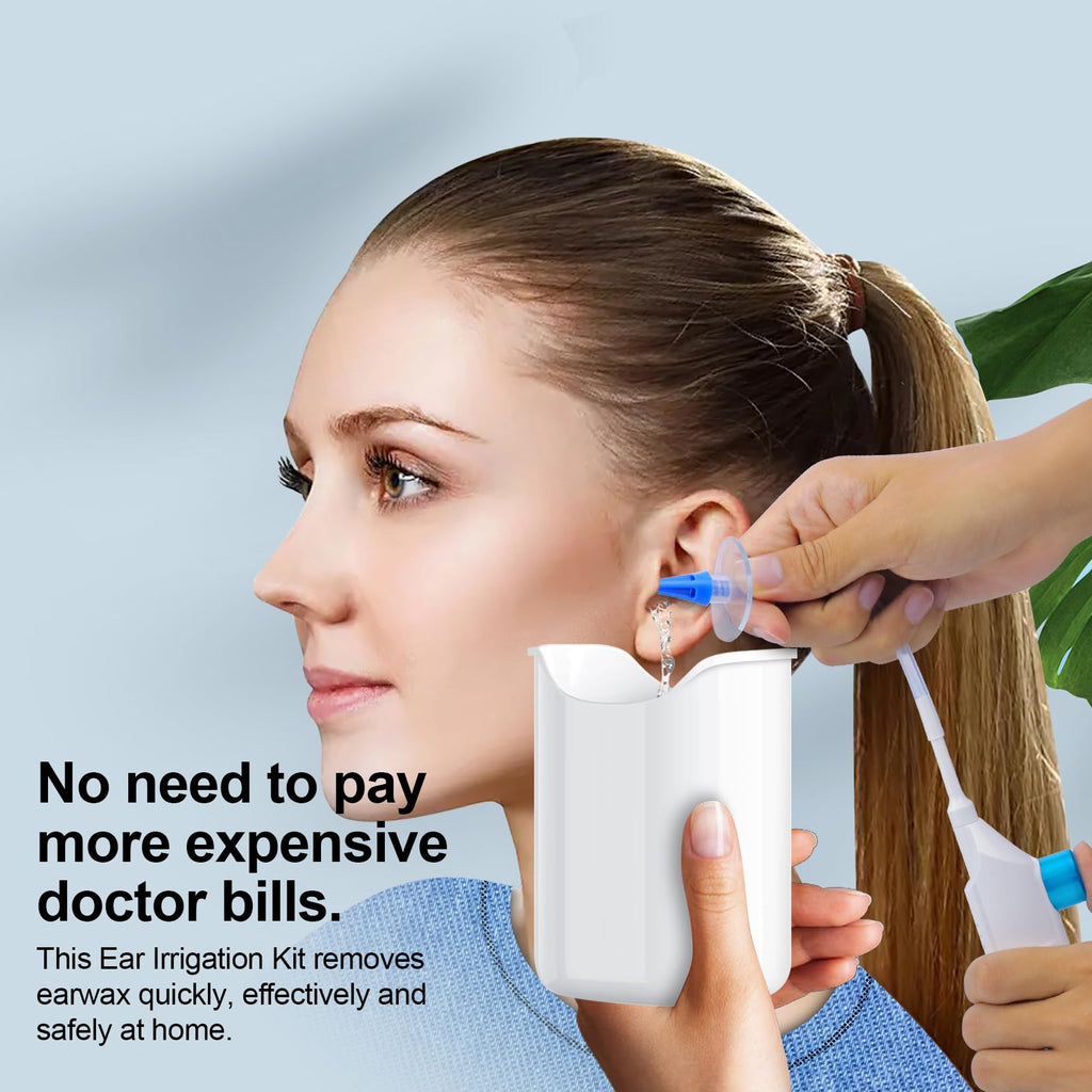 Ear Wax Removal Kit, Ear Cleaning Kits Manual Safe Ear Irrigation Flushing System, Effective Ear Cleaner Earwax Removal Kit, Ear Wax Removal Tool with Ear Basin and 10 Ear Tips