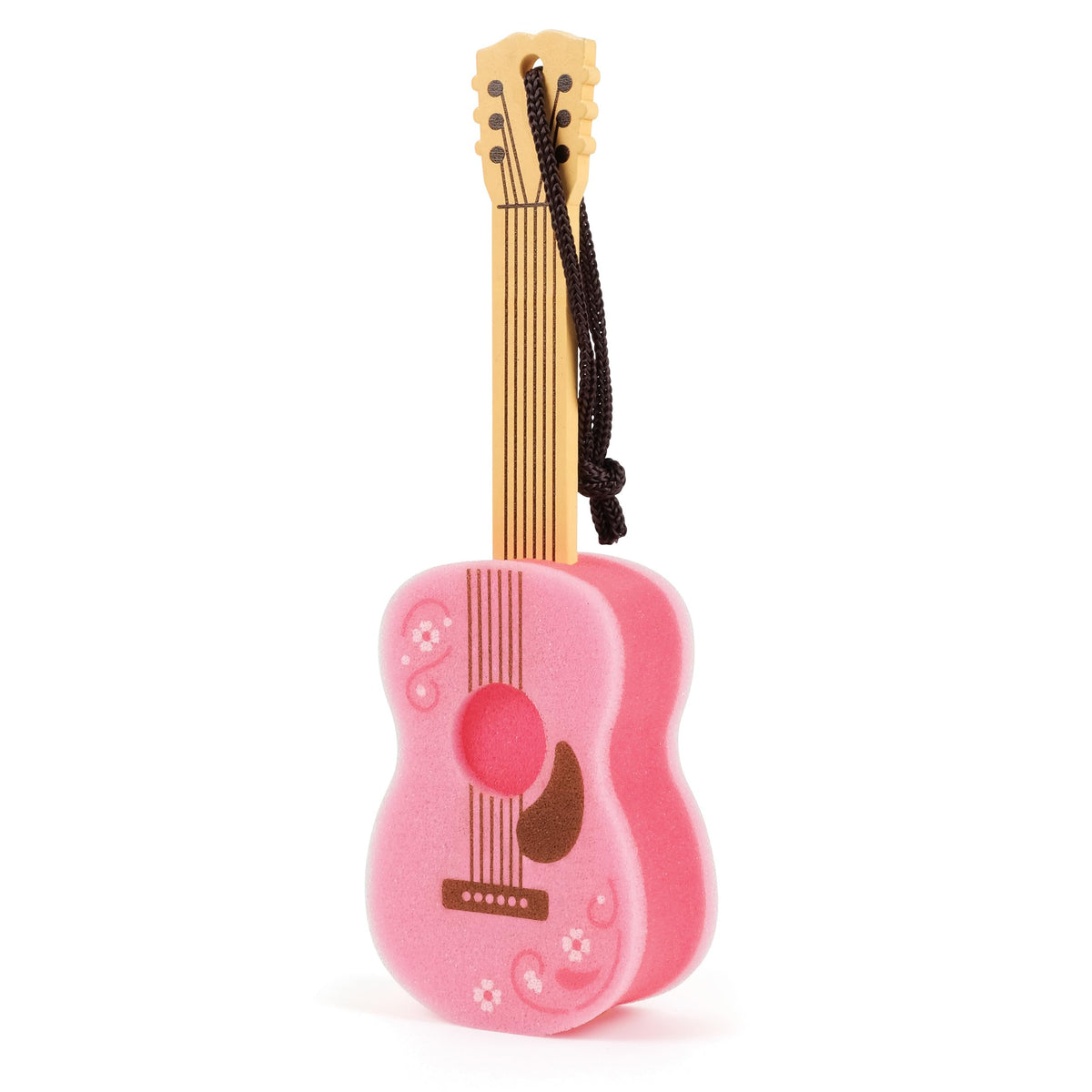 Dolly Parton Pink Guitar Bottle Brush Long-Handle Sponge, Fun and Unique Acoustic Guitar Design with Signature Dolly Logo, Great for Music Lovers