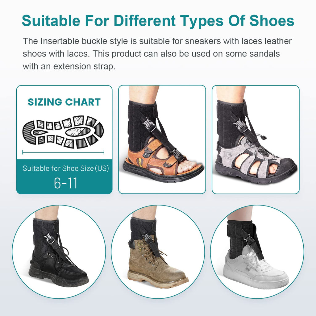 Buy now Foot Drop Brace for Walking Lifting Shoes, Drop Foot AFO Brace Help Raise Shoes, Foot Up Splint for Ankle, Improved Walking Gait, Prevent Falls and Injuries, for Left and Right-Black at indiglob india