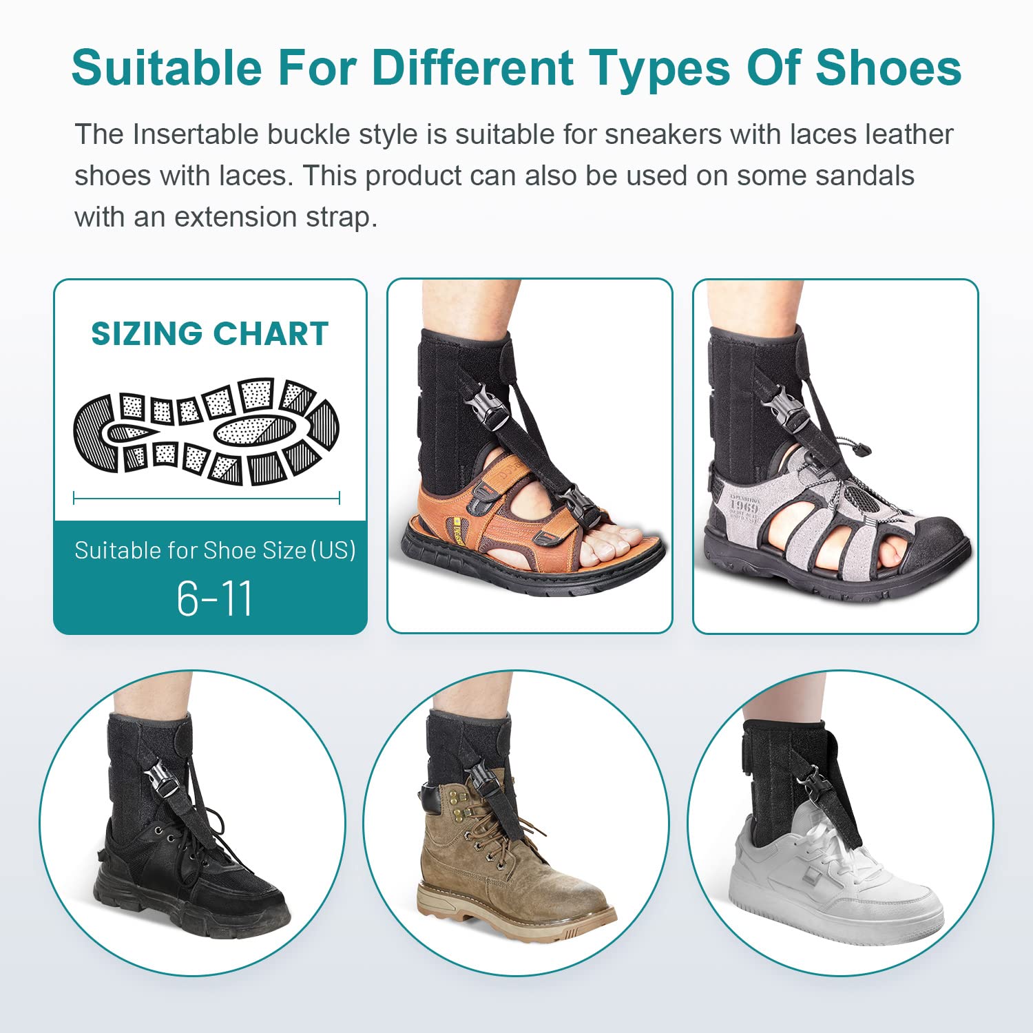 Buy now Foot Drop Brace for Walking Lifting Shoes, Drop Foot AFO Brace Help Raise Shoes, Foot Up Splint for Ankle, Improved Walking Gait, Prevent Falls and Injuries, for Left and Right-Black at indiglob india