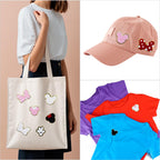 20Pcs Mouse Themed Patch, Pink Mouse Chenille Patches Gold Edges Bowknot Iron On Patch for Bags Hat DIY Clothing Repair