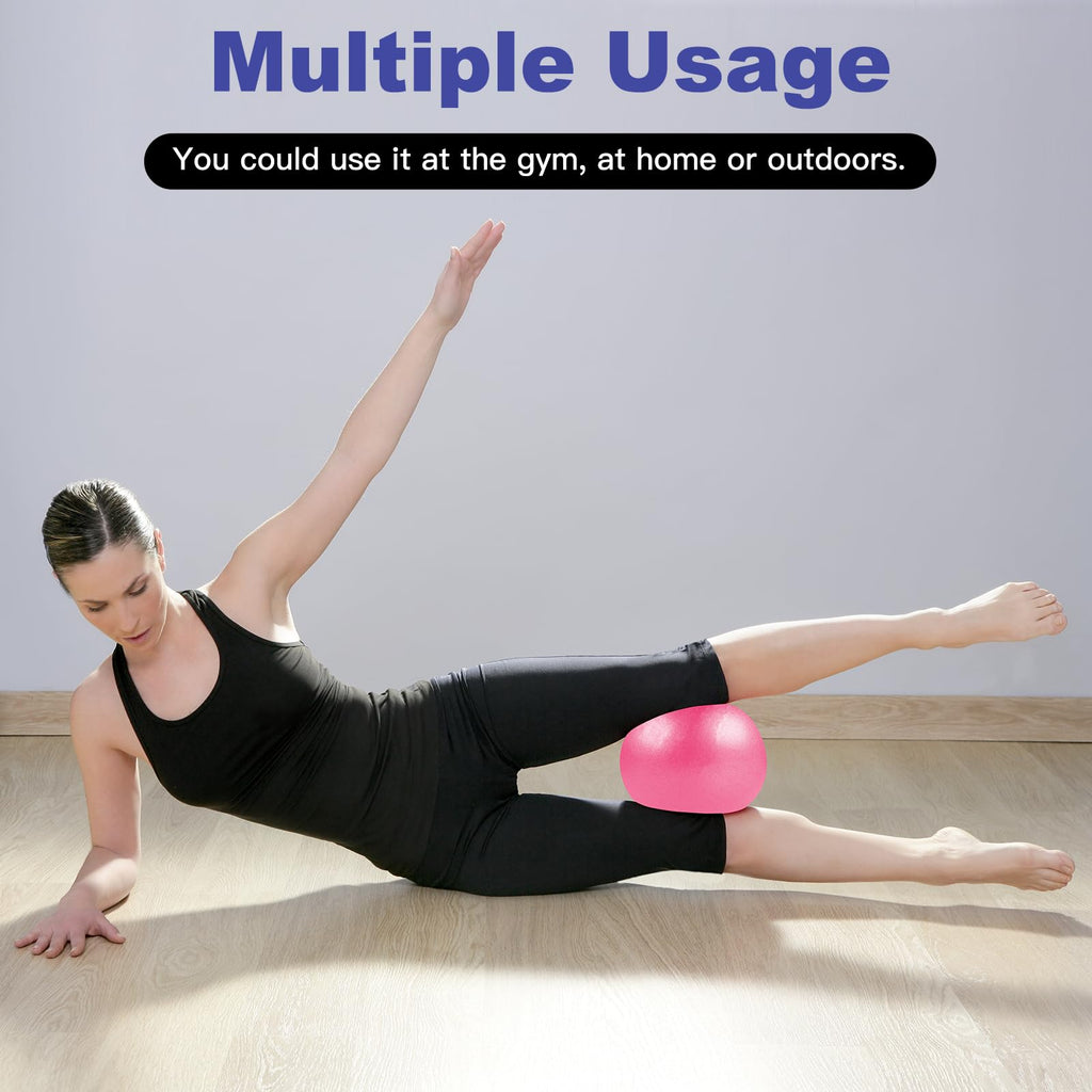 Guirnd Pilates Ball 2P, 9 Inch Workout Ball for Women Men, Small Exercise Ball with Pump for Physical Therapy, Stability, Stretching, Barre, Yoga, Core Workout at Home Gym & Office(Pink & Purple)