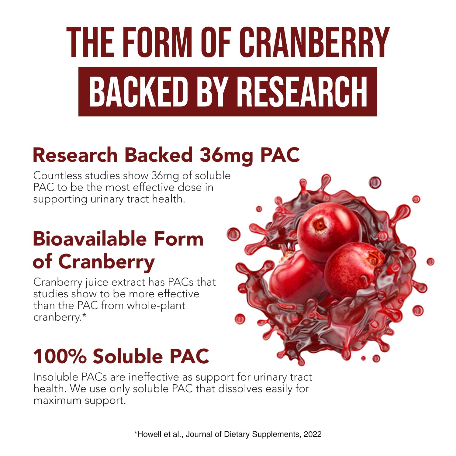 CranEaze®: Cranberry Juice Extract Plus D-Mannose – 36 mg PAC, 100% Soluble PAC - Supports Urinary Tract Health – Most Effective Cranberry Pills for Women, UTI Cranberry Supplement - 60 Capsules