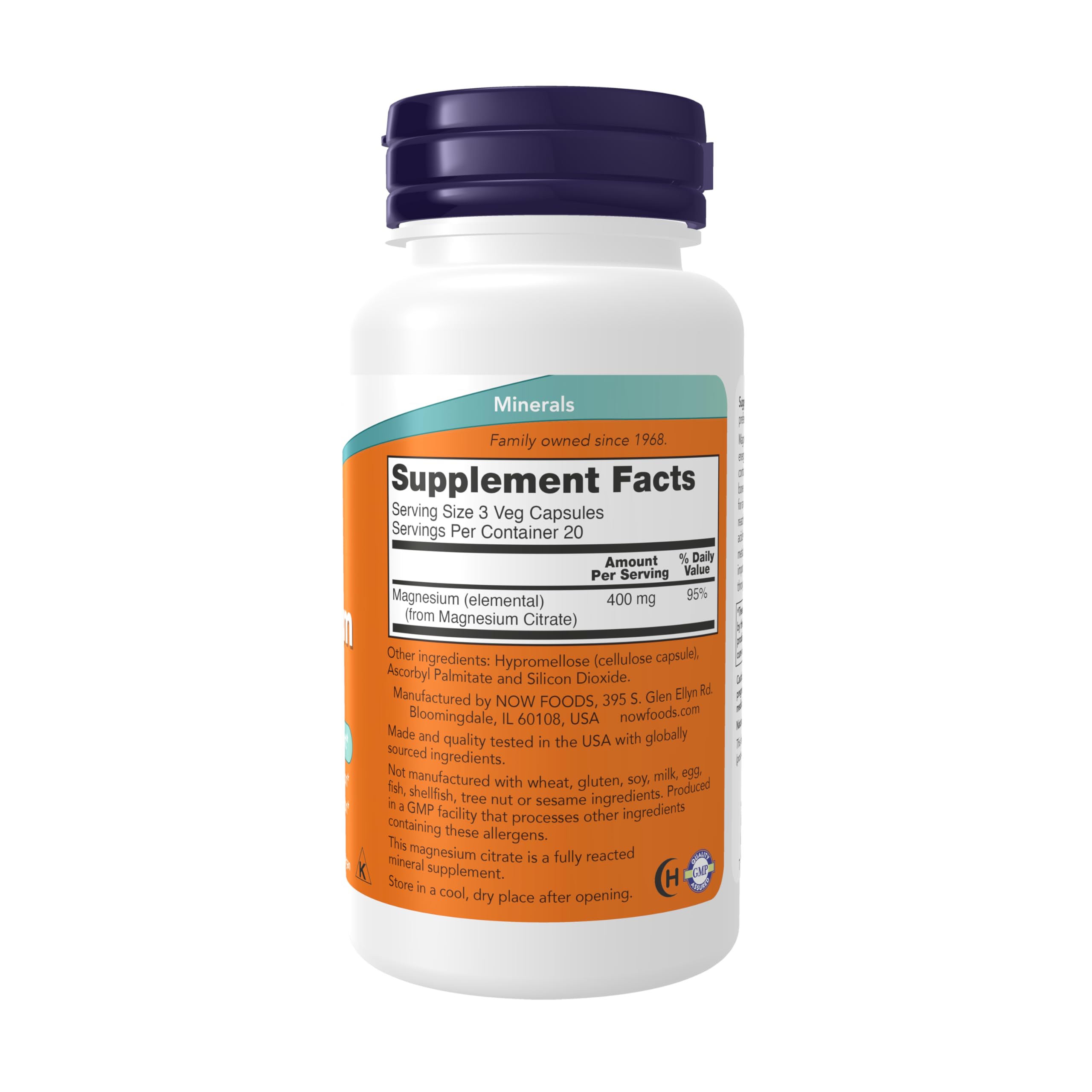 Buy now Now Supplements, Magnesium Citrate, Enzyme Function*, Nervous System Support*, 60 Veg Capsules at indiglob india