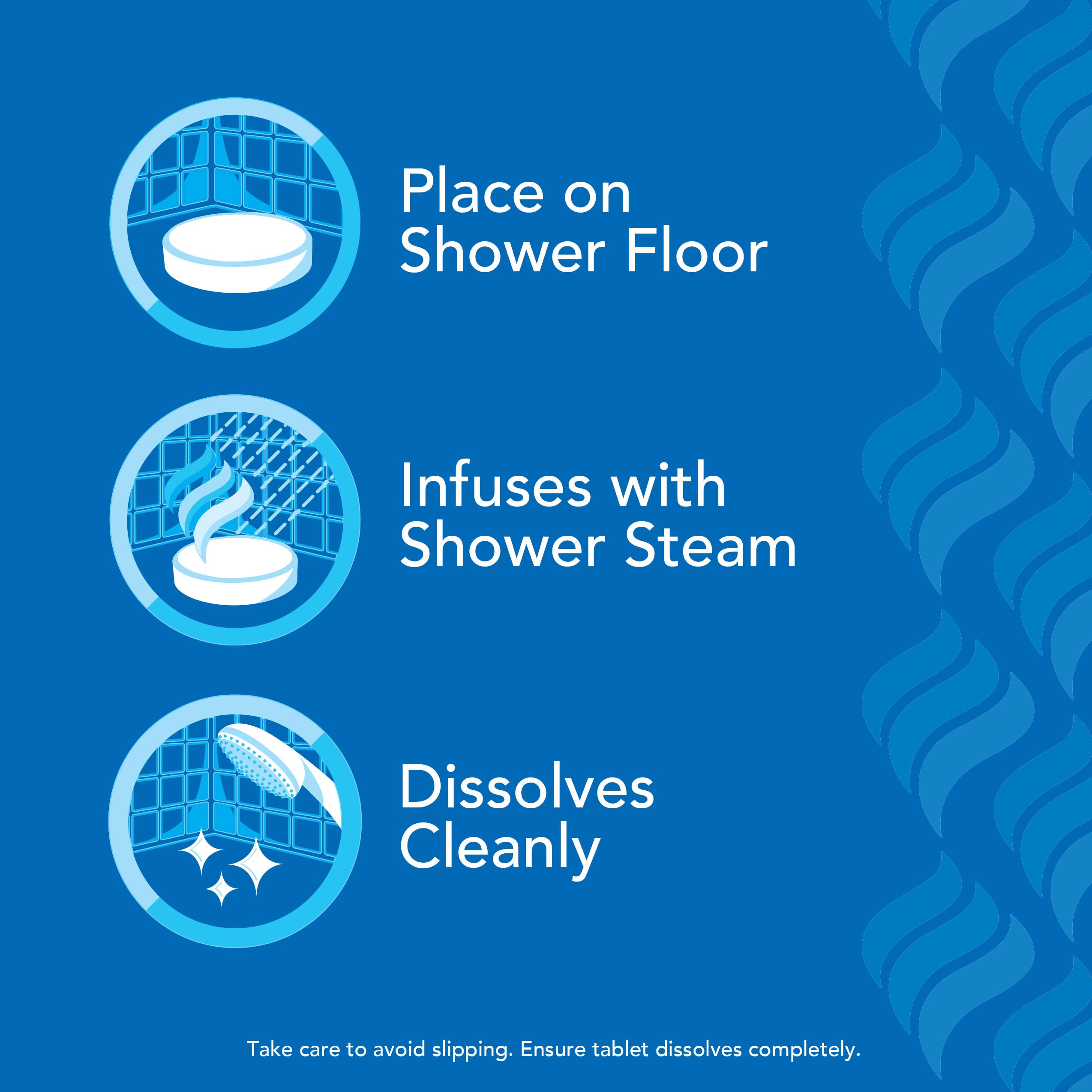 Vicks, VapoShower Plus, Shower Steamers, Eucalyptus Shower Steamer & Menthol Scent, Clean Dissolving Vapor Shower Tablets, Aromatherapy Shower Steamer & Shower Bombs, 12 count