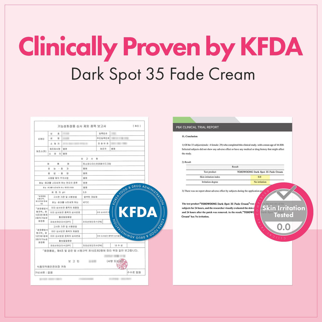TOSOWOONG Dark Spot 35 Fade Cream for Dark Spots & Uneven Tone, Freckles