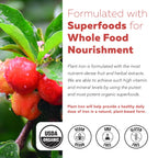 Organic Iron Supplement, Whole Food Mineral & Cofactors, 25mg, Gentle Form