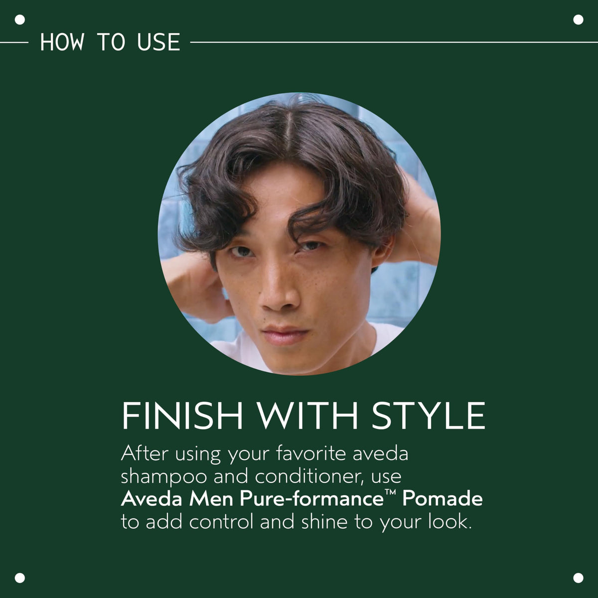Aveda Men Pure-Formance Pomade | Strong Hold Hair Pomade | Non-Greasy Formula | Water-Based | Mold and Style Short to Medium-Length Hair, 2.5 Ounce