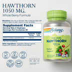 Buy now SOLARAY Hawthorn Berry Capsules 1050 mg - Soothing Herbal Support - Hawthorne Berry Supplement for Overall Wellness Support - Whole Berry, Vegan, Non-GMO, 60 Day Guarantee, 90 Servings, 180 VegCaps at indiglob india