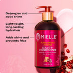 Mielle Organics Pomegranate & Honey Leave-In Conditioner for Curly Hair - Moisturizing Detangler & Curly Hair Treatment to Help Repair Damage, Prevent Frizz & Improve Shine, 12 Fl Oz