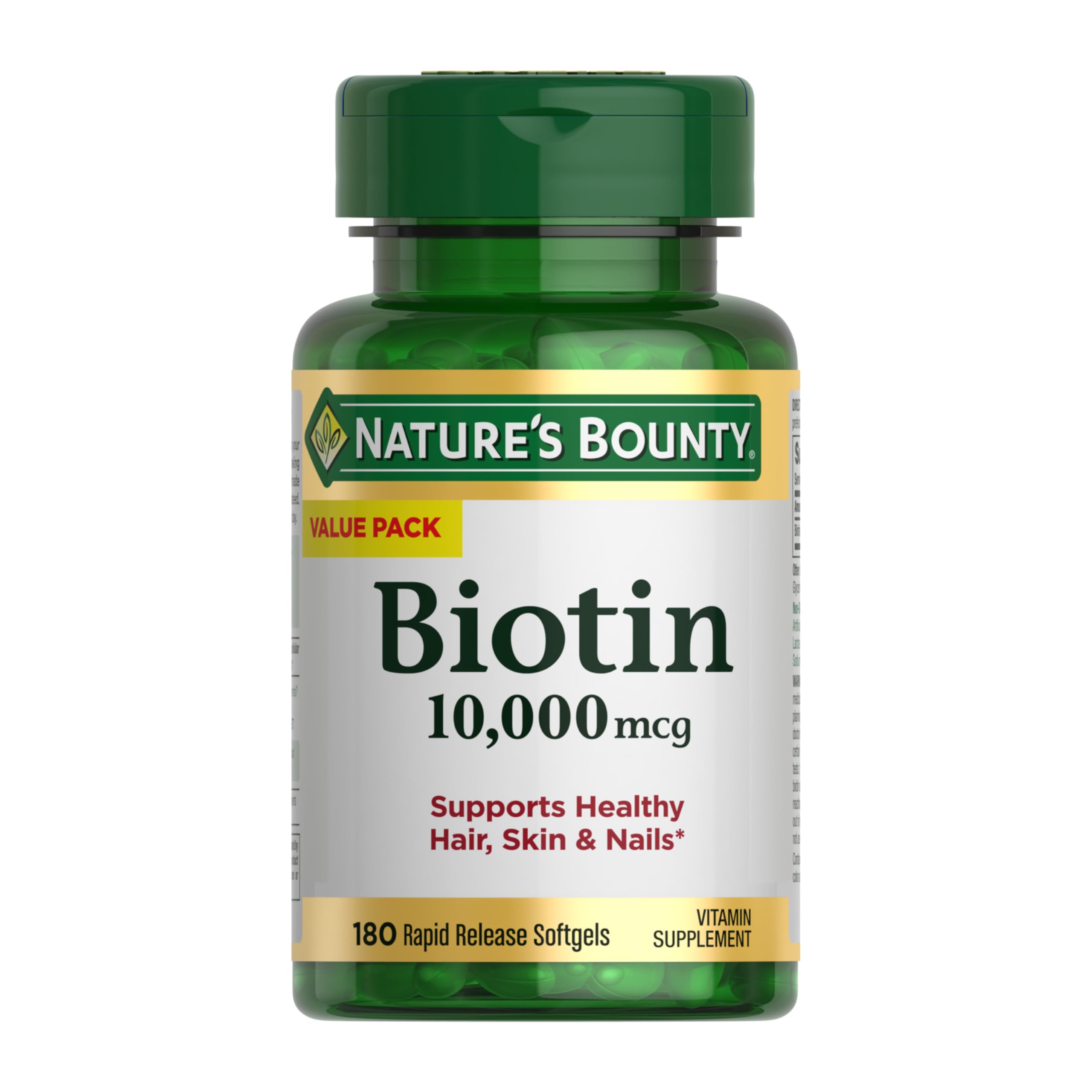 Buy now Nature's Bounty Biotin Hair Skin and Nails Vitamins, Supports Healthy Hair, Skin and Nails, 10,000 mcg, 120 Softgels (Pack of 1) 180 Count (Pack of 1) at indiglob india