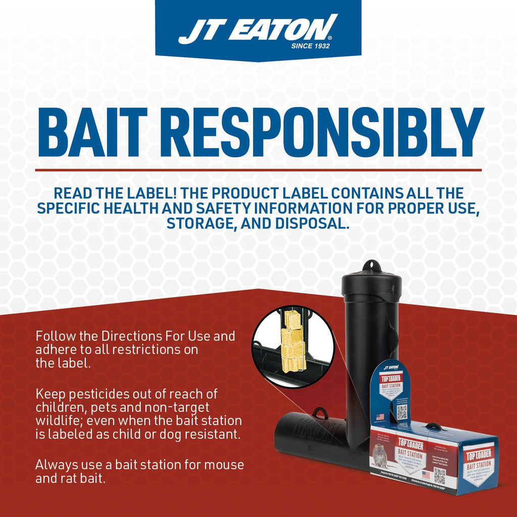 JT Eaton Anticoagulant Rodenticide Bait Block for Mice and Rats, Made in USA, Apple Flavor, 9 lb Pail of 144 Blocks