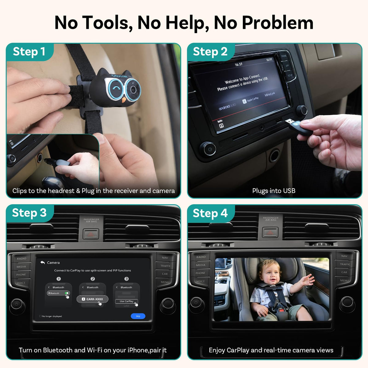 OTTOCAST Cabin Care Baby Car Camera & Wireless CarPlay Adapter