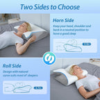 Buy now HOMCA Memory Foam Cervical Pillow, 2 in 1 Ergonomic Contour Orthopedic Pillow for Neck Pain, Contoured Support Pillows for Side Back Stomach Sleepers at indiglob india