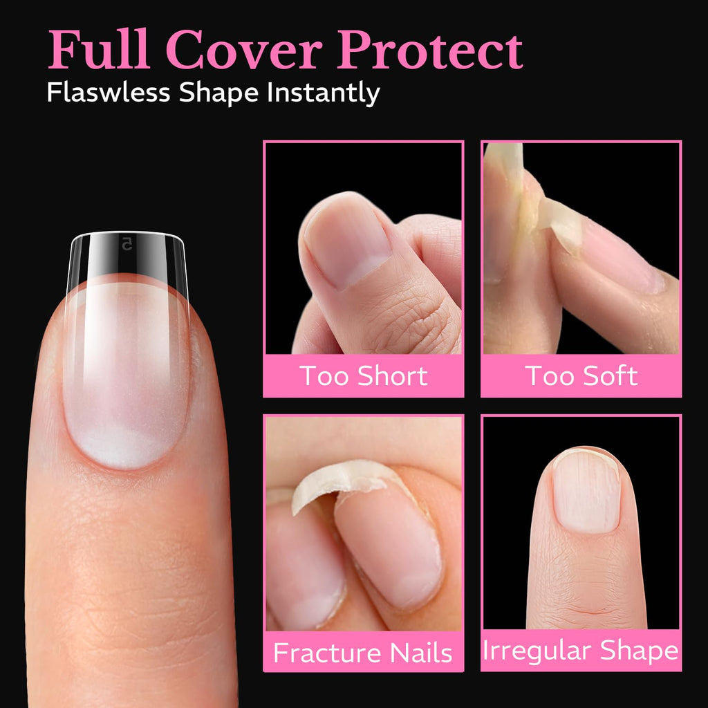 Premium imported soft gel medium almond nail tips. 600 pieces provide a flawless shape for all nail types.