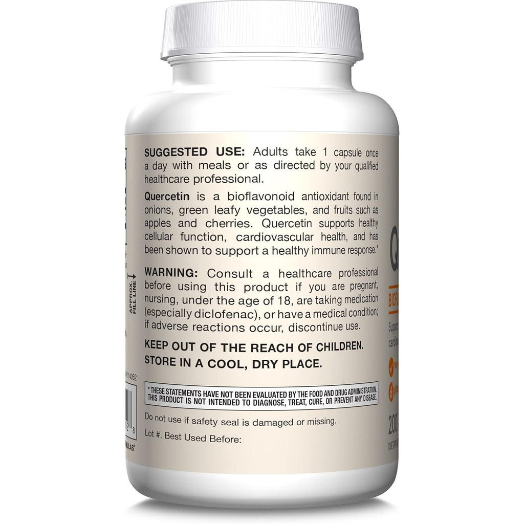 Buy now Jarrow Formulas Quercetin 500 mg - 200 Veggie Caps - Supports Antioxidant Status, Cardiovascular Health & Immune Health - 200 Servings at indiglob india