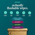 goodwipes Flushable Wipes - Shea-Coco, 418 Wipes (8 Pack + 1 Travel Pack)