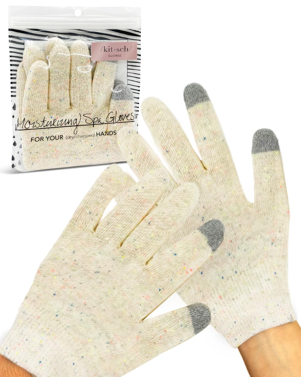 Buy now Kitsch Moisturizing Gloves Overnight for Dry Hands Treatment, for Women & Men | Soft Hydrating & Infused Gel Spa Gloves for Kids, One Size Fits Most, Washable & Reusable Pair at indiglob india