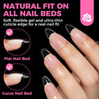 Buy now UNA GELLA Almond Gel Nail Tips, 504PCS Pre Etched Clear Fake Nails Tips Medium Almond Shape - 12 Sizes Full Cover Soft Acrylic Press On Nail Extensions No C Curve Gift for Diy at Home at indiglob india