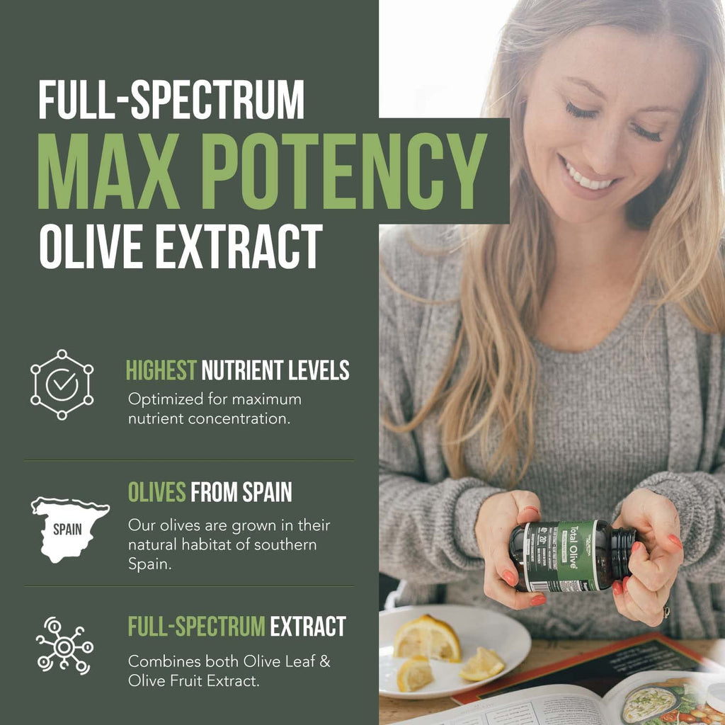 Total Olive® - Olive Leaf Extract (40% Oleuropein) Plus Olive Fruit Extract