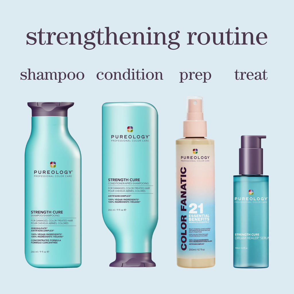 Pureology Strength Cure Conditioner - For Damaged or Color-Treated Hair, Reduces Breakage, Strengthens & Softens, With Sulfate-Free Formula, Vegan
