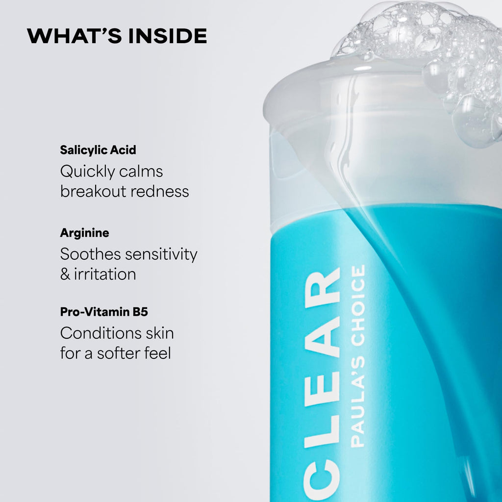 Paula's Choice CLEAR Pore Normalizing Acne Facial Cleanser | Salicylic Acid Face Wash for Clogged & Enlarged Pores, Redness & Blackhead-Prone Skin, Fragrance-Free