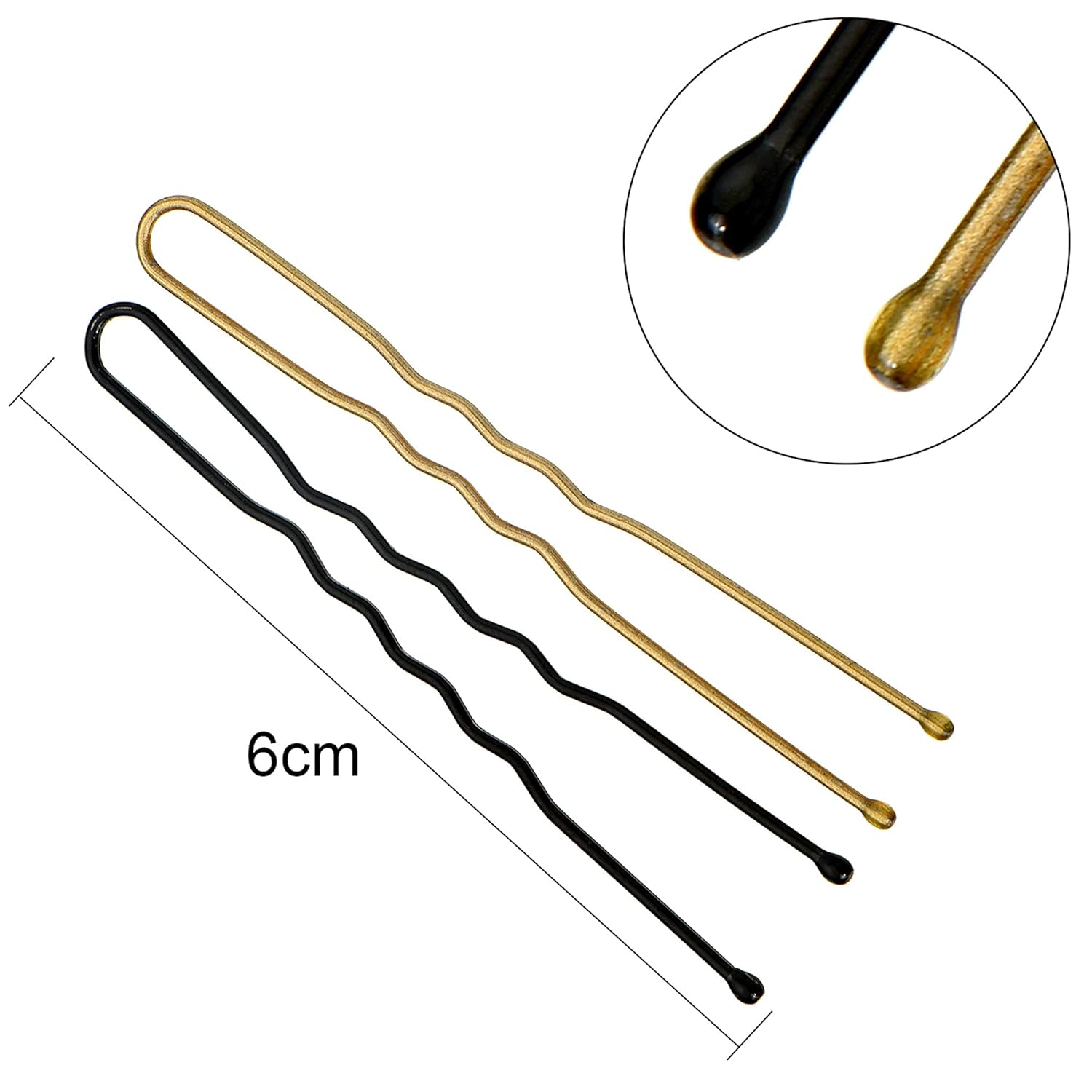 Buy now Hicarer 300 Pcs Hair Pins Set Including 100 Pcs Bobby Pins 100 Pcs U Hair Pins and 100 Pcs Rubber Hair Bands with Storage Box for All Hair Types Girls Women Gift, Black and Gold at indiglob india