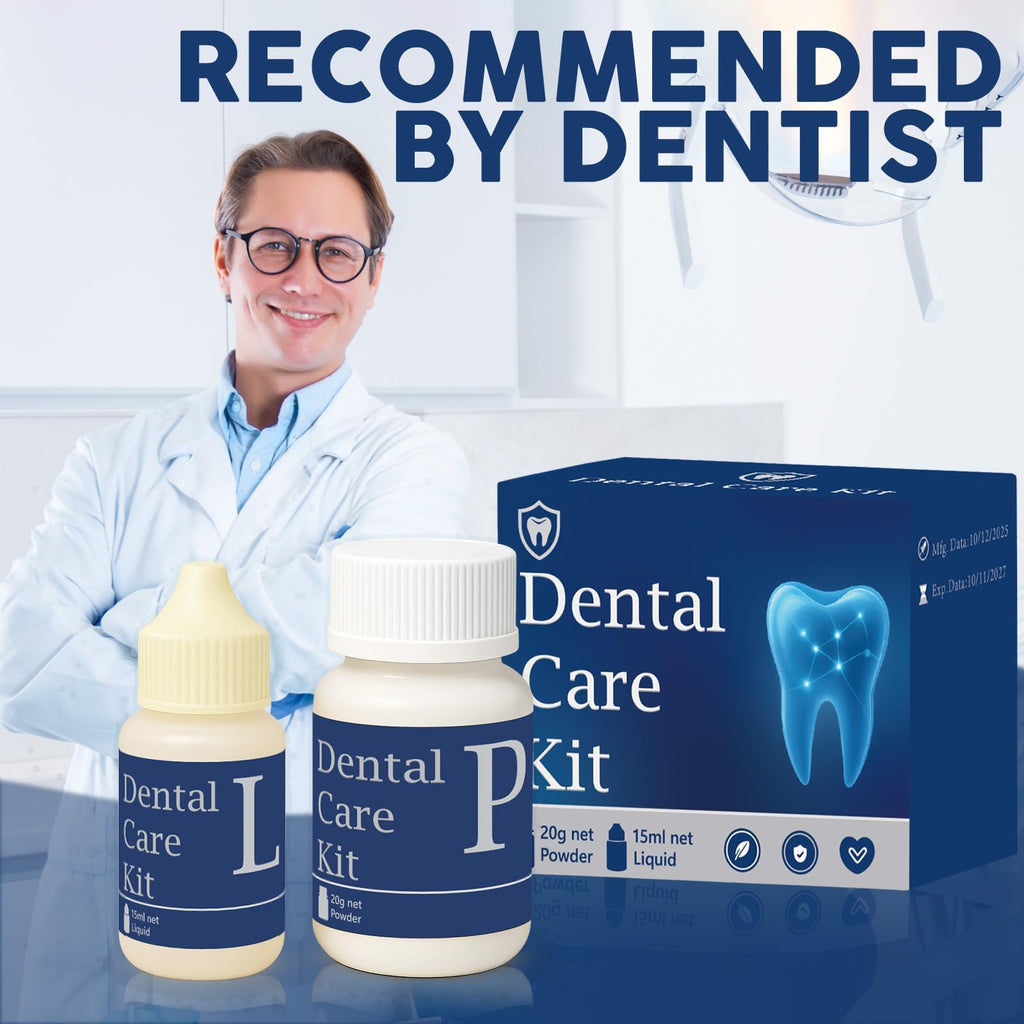 Dental Tooth Repair Kit with Zinc Oxide Eugenol Dental Cement, Temporary Filling Chips for Chipped Teeth, Loose Crowns, Cavities & Minor Tooth Repairs, Temporary Teeth Fix