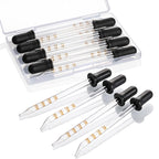 4 Pack, 1 mL Glass Eye Dropper with Measurement - Long & Short, Bent & Straight Tip Calibrated Glass Medicine Droppers, Accurate Dose Pipette Dropper for Essential Oils, Feeding, Ear, Lab, Health Care